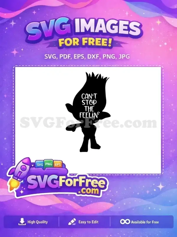 Free Upbeat Troll Free Silhouette Trolls Movie Free SVG Free Upbeat Troll Free Silhouette Trolls Movie Free SVG