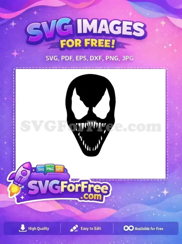 Free Black Symbiote Free Sharp Teeth Venom Free SVG 1