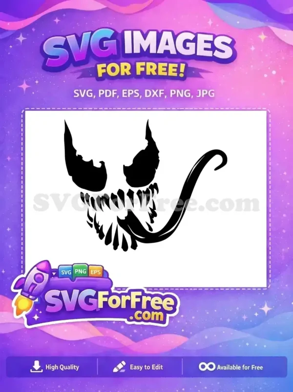 Free Sharp Teeth Free Long Tongue Venom Free SVG 2