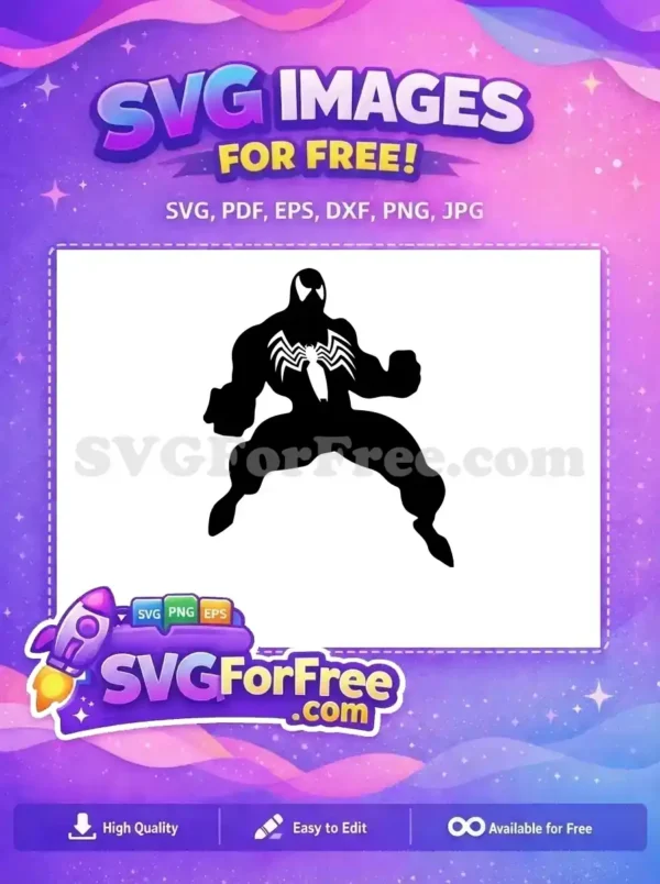 Free Black Symbiote Silhouette Free Spider Emblem Venom Free SVG