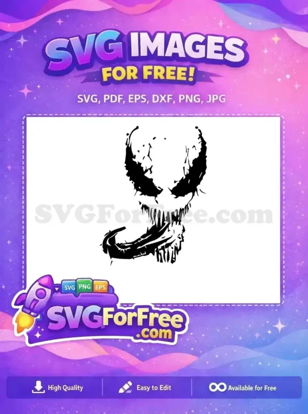 Free Symbiote Black Free Tongue Venom Movie Free SVG