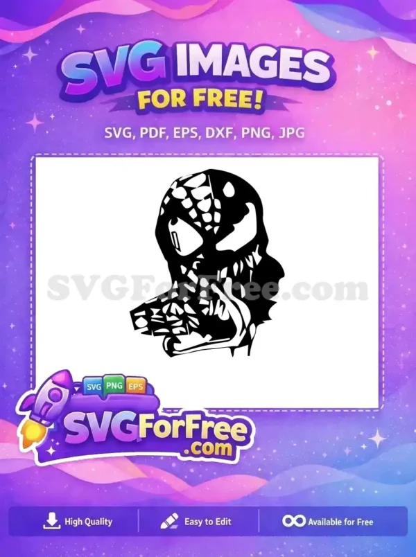 Free Venom Mask Silhouette Free Spider-Man Villain Movie Free SVG