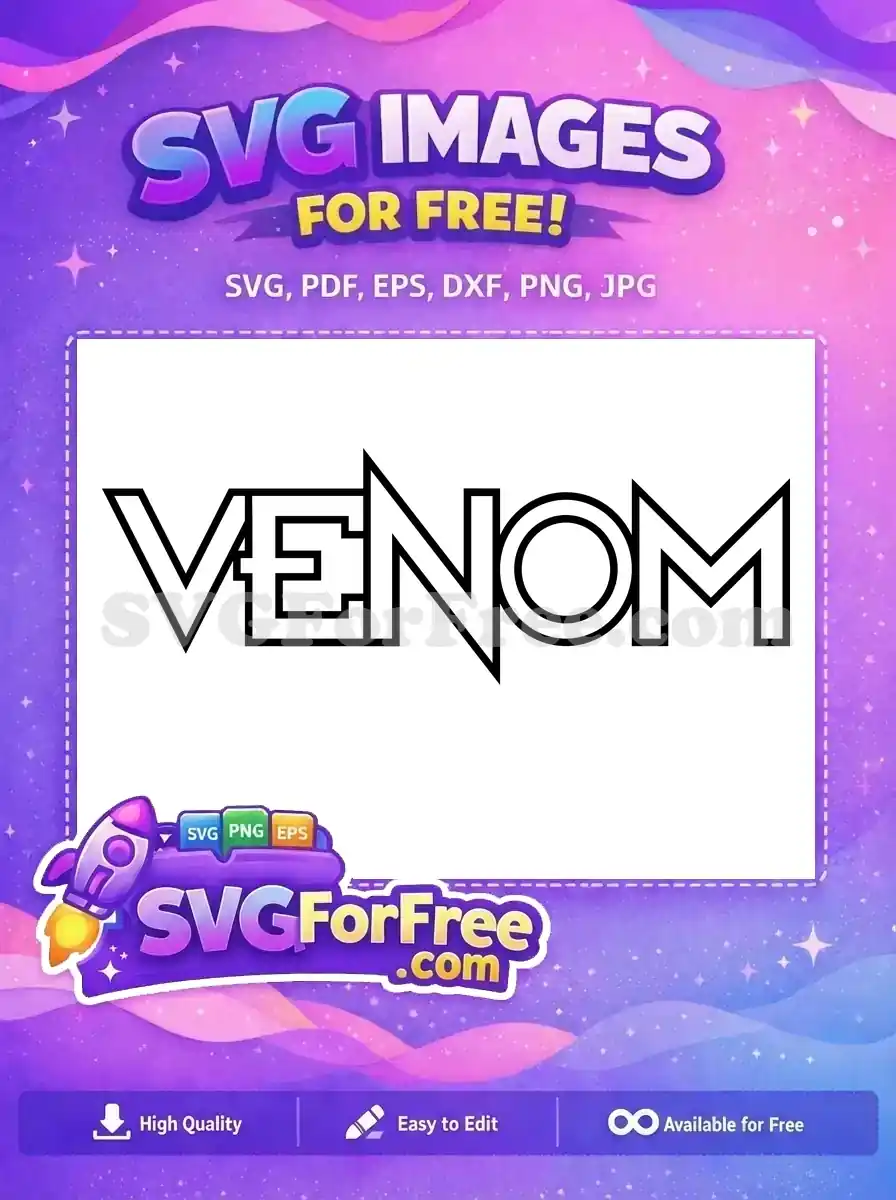 Free Edgy Venom Free Outlined Superhero Movie Free SVG