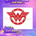 Free Red Wonder Woman Logo Free Emblem Style Movie Free SVG - Instant Download