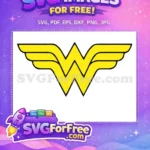 Free Yellow Wonder Woman Logo Free Superhero Symbol Movie Free SVG - Instant Download