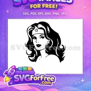 Free Black Haired Woman Free Gold Earring Superhero Free SVG