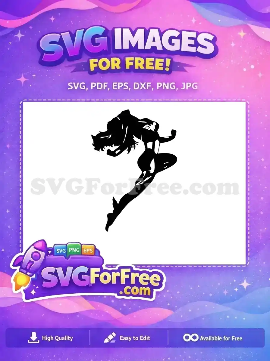 Free Woman Silhouette Free Superhero Leaping Forward Free SVG