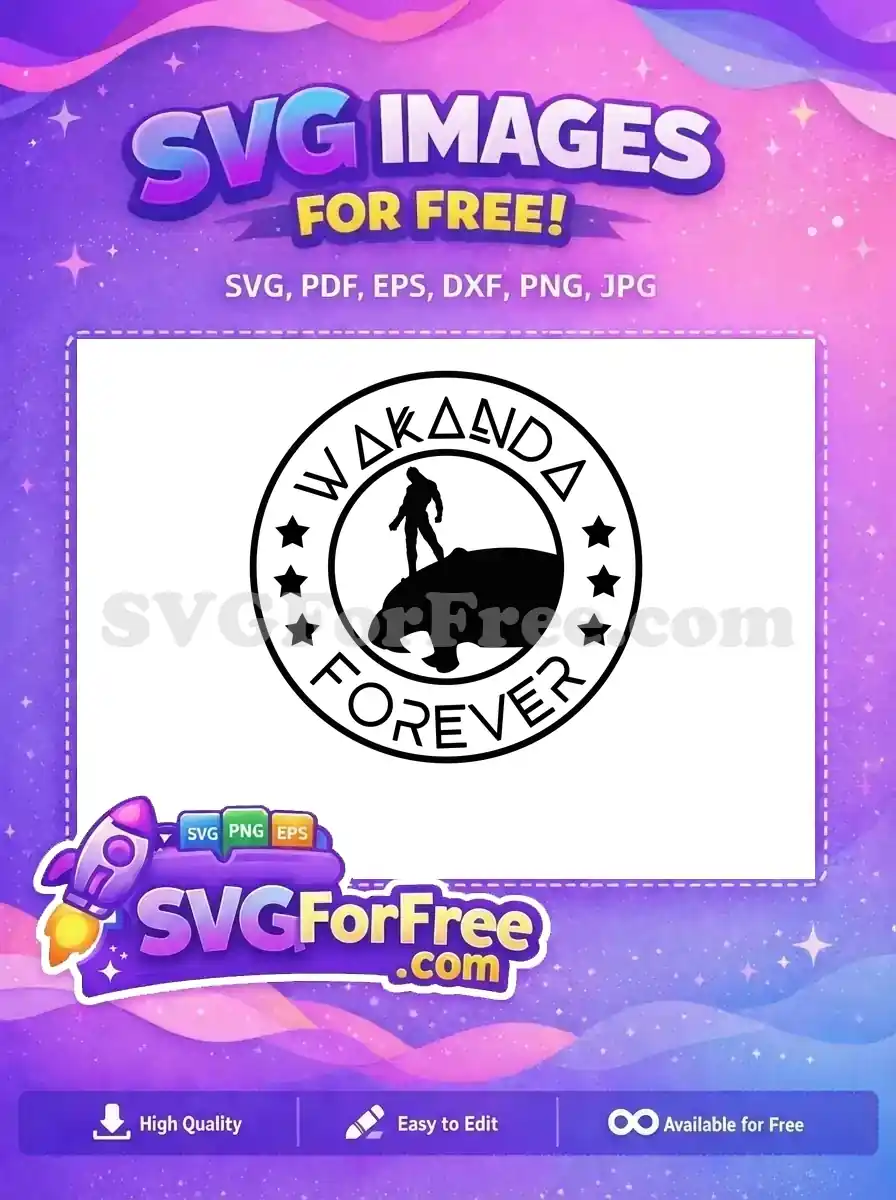 Free Wakanda Seal Free Black Panther Silhouette Movie Free SVG