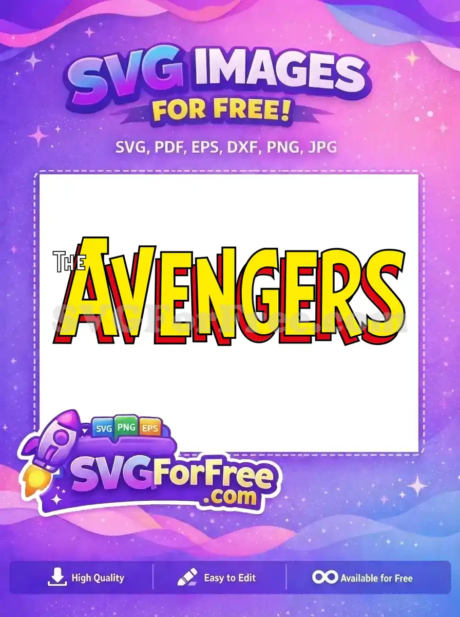 Free Bold Font Free Red Outline The Avengers Free SVG