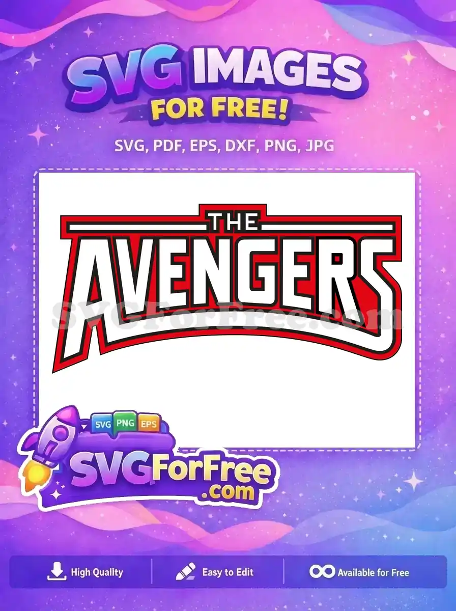 Free Red Black Outline Free Avengers Logo Movie Free SVG