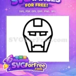 Free Iron Man Mask Free Superhero Black Outline Movie Free SVG - Instant Download
