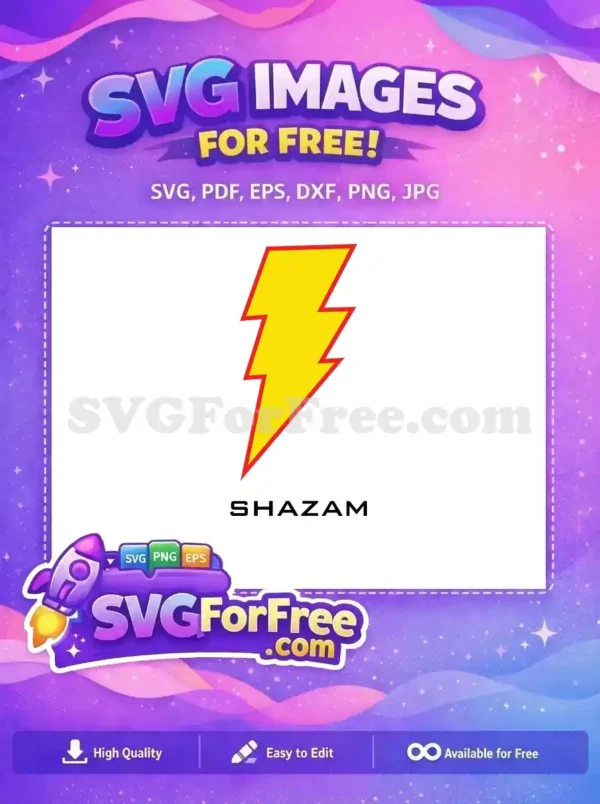 Free Yellow Lightning Free Red Outline Shazam Free SVG 2