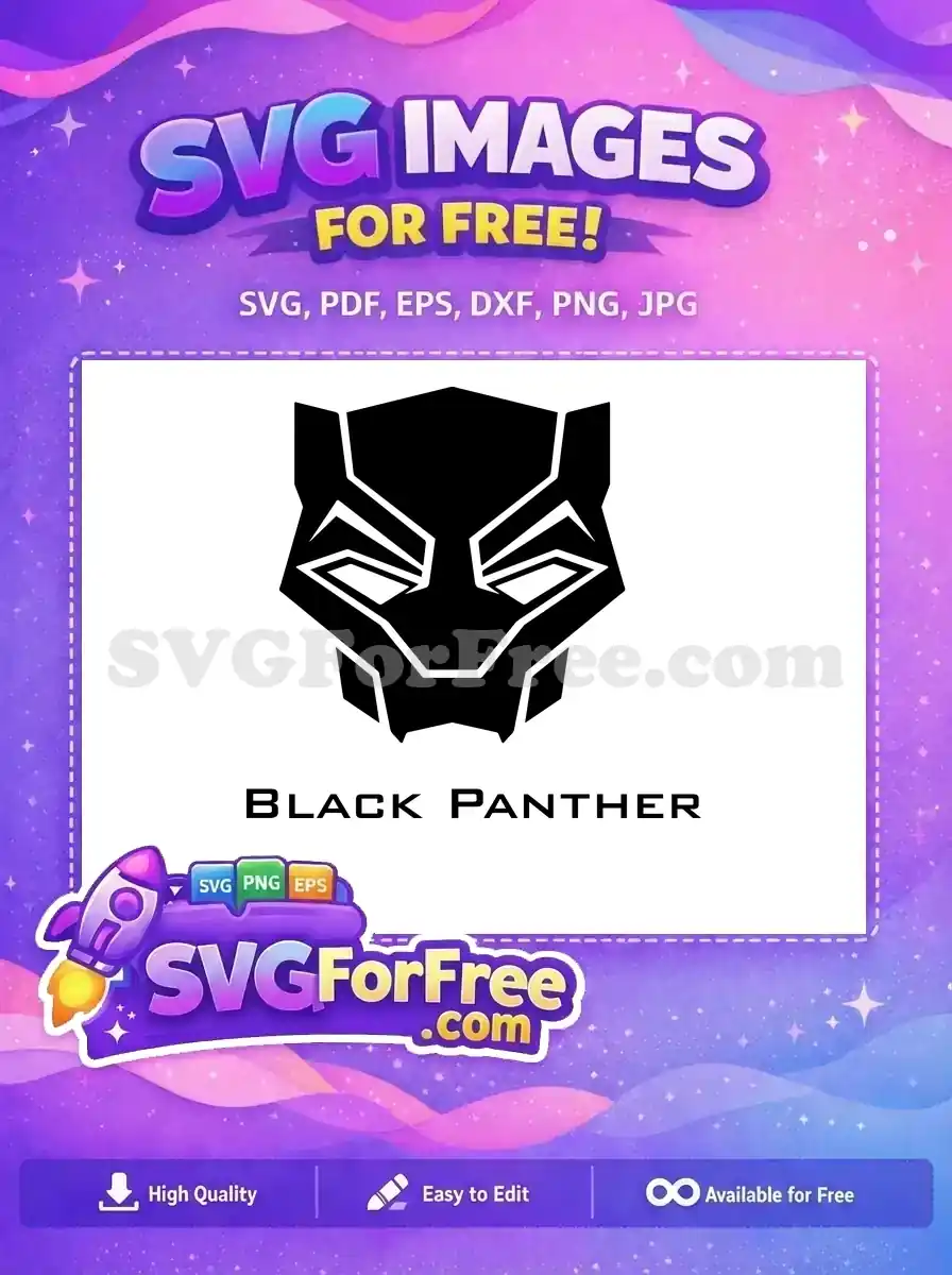 Free Geometric Mask Free Sharp Edges Black Panther Free SVG