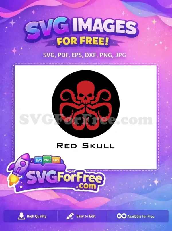 Free Red Villain Free Tentacle Skull Red Skull Free SVG