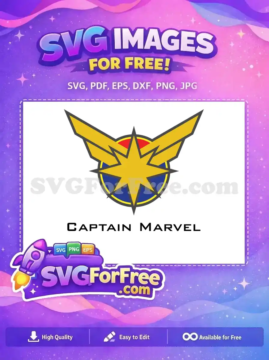 Free Yellow Star Free Blue Circle Captain Marvel Free SVG
