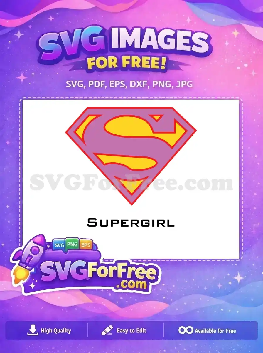 Free Yellow Symbol Free Red Border Supergirl Free SVG