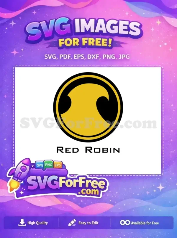 Free Yellow Emblem Free Superhero Logo Red Robin Free SVG Free Yellow Emblem Free Superhero Logo Red Robin Free SVG