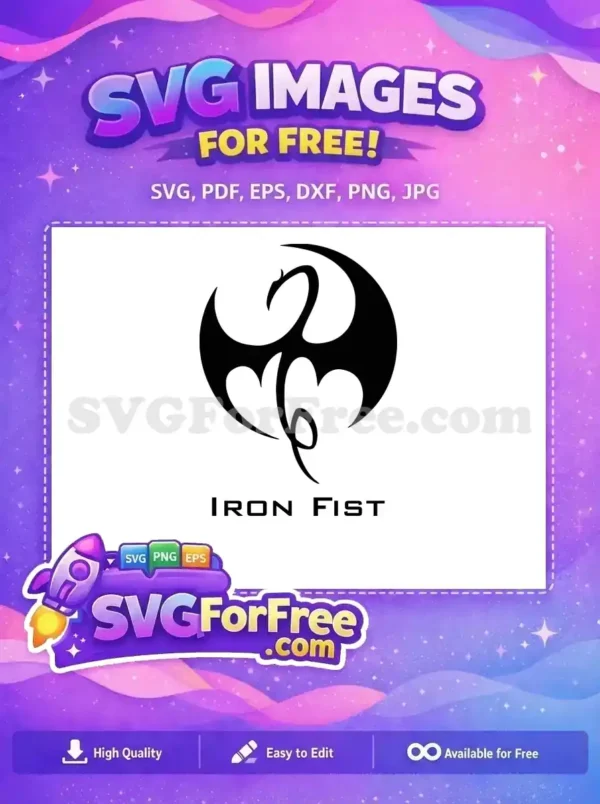 Free Dragon Crest Free Superhero Logo Iron Fist Free SVG