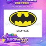 Free Black Silhouette Free Yellow Emblem Batman Free SVG - Instant Download