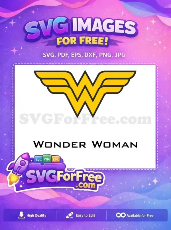 Free Yellow Emblem Free Superhero Logo Wonder Woman Free SVG