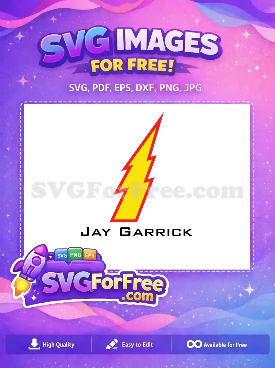 Free Yellow Lightning Free Red Outline Jay Garrick Free SVG 2