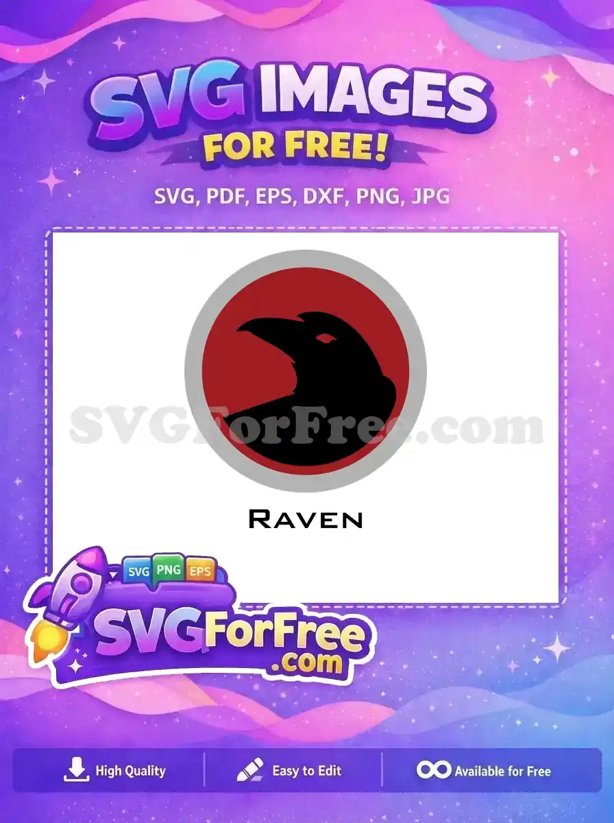 Free Dark Raven Profile Free Red Circle Superhero Free SVG