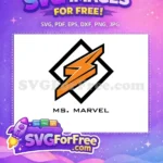 Free Orange Lightning Free Ms Marvel Superhero Free SVG - Instant Download