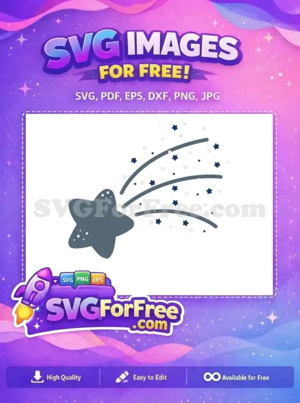 Free Blue Shooting Star Free Tail Sparkles Sweet Baby Free SVG