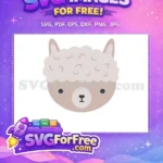 Free Wooly Llama Face Free Cute Eyes Sweet Baby Free SVG - Instant Download