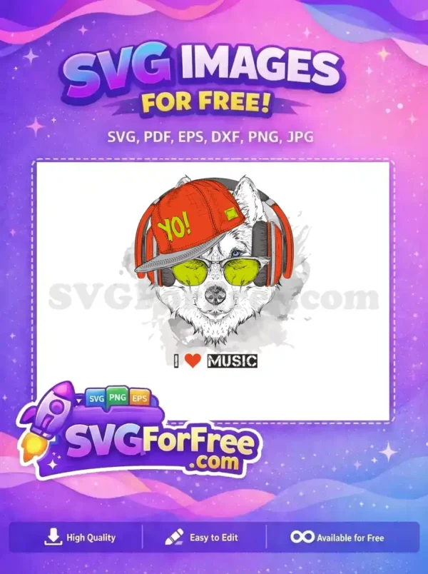 Free Orange Cap Free Yellow Glasses Music Lover Free SVG