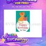 Free Smiling Cat Glasses Free Gift Box Happy Birthday Free SVG - Instant Download