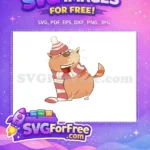Free Orange Cat Scarf Free Winter Hat T shirt Designs Quotes Free SVG - Instant Download