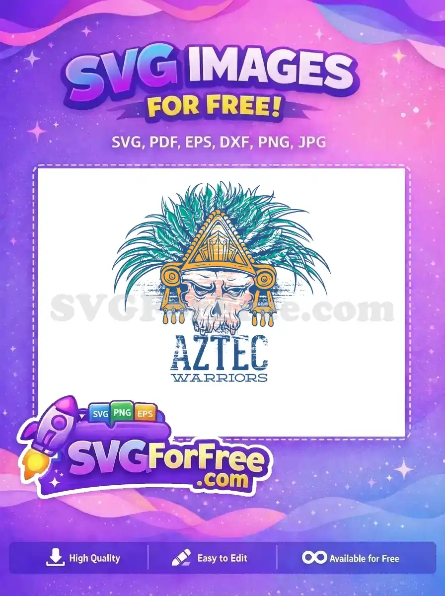 Free Aztec Skull Free Warrior Headdress Aztec Free SVG