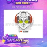 Free Cool Husky Free DJ Headphones Music Lover Free SVG - Instant Download