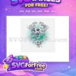 Free Horned Skull Free Tongue Skull T shirt Designs Quotes Free SVG - Instant Download