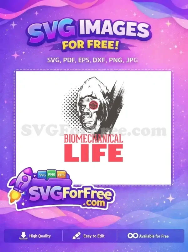 Free Gorilla Cyborg Eye Free Biomechanical Life Movie Free SVG