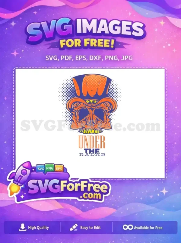 Free Orange Skull Crown Free Under Radar T shirt Free SVG Free Orange Skull Crown Free Under Radar T shirt Free SVG
