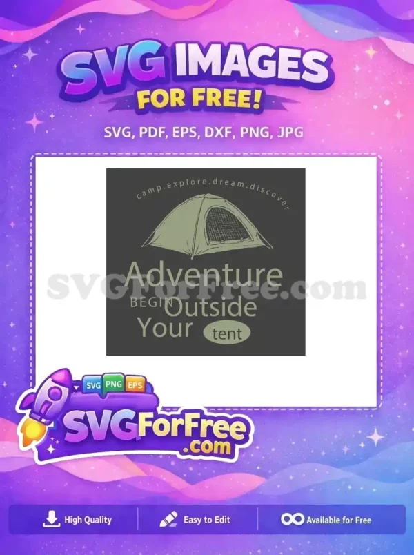 Free Camping Tent Free Adventure Outside Quote Free SVG Free Camping Tent Free Adventure Outside Quote Free SVG