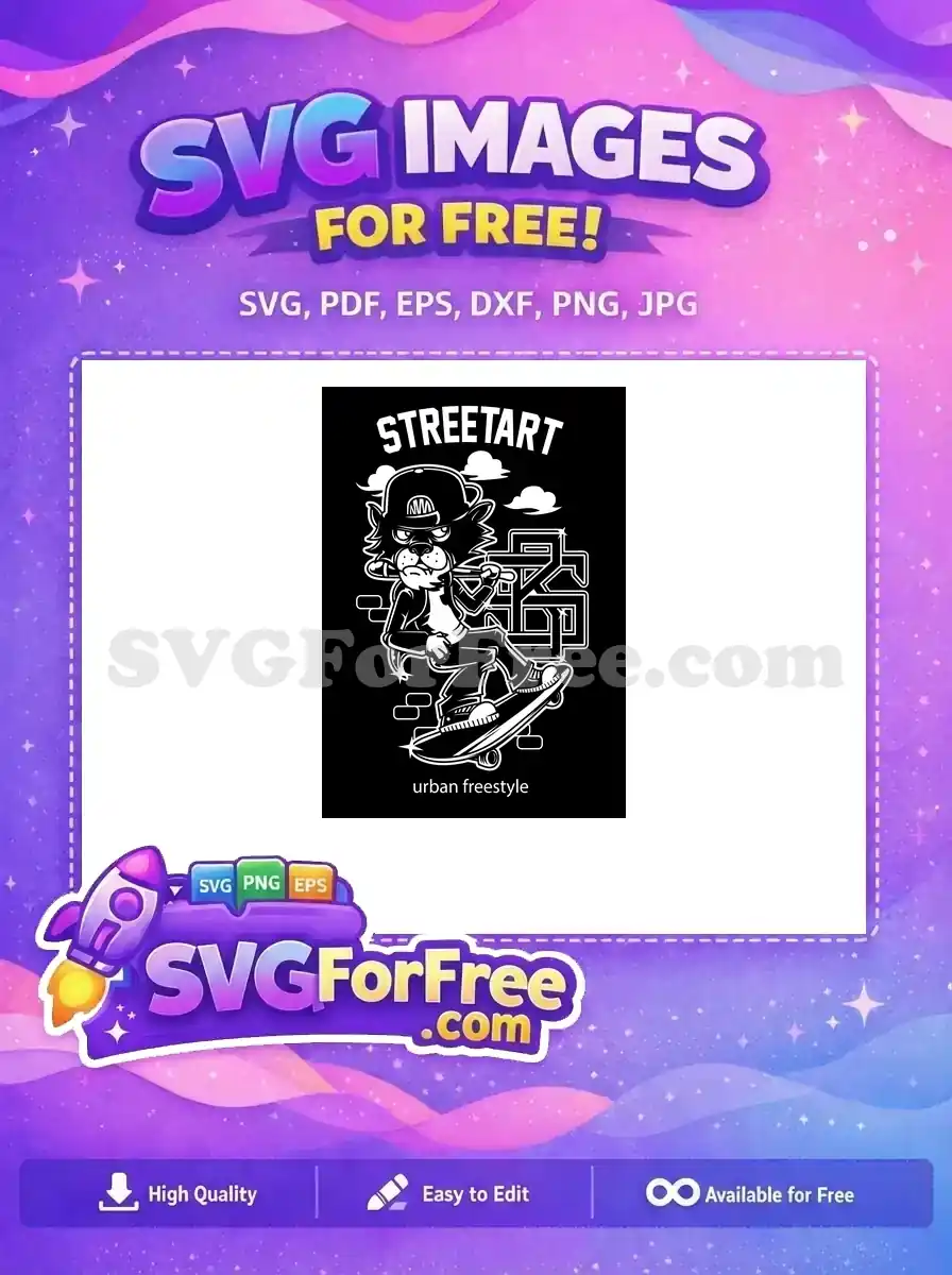 Free Skateboarder Cat Free Cool Cap Streetart Free SVG