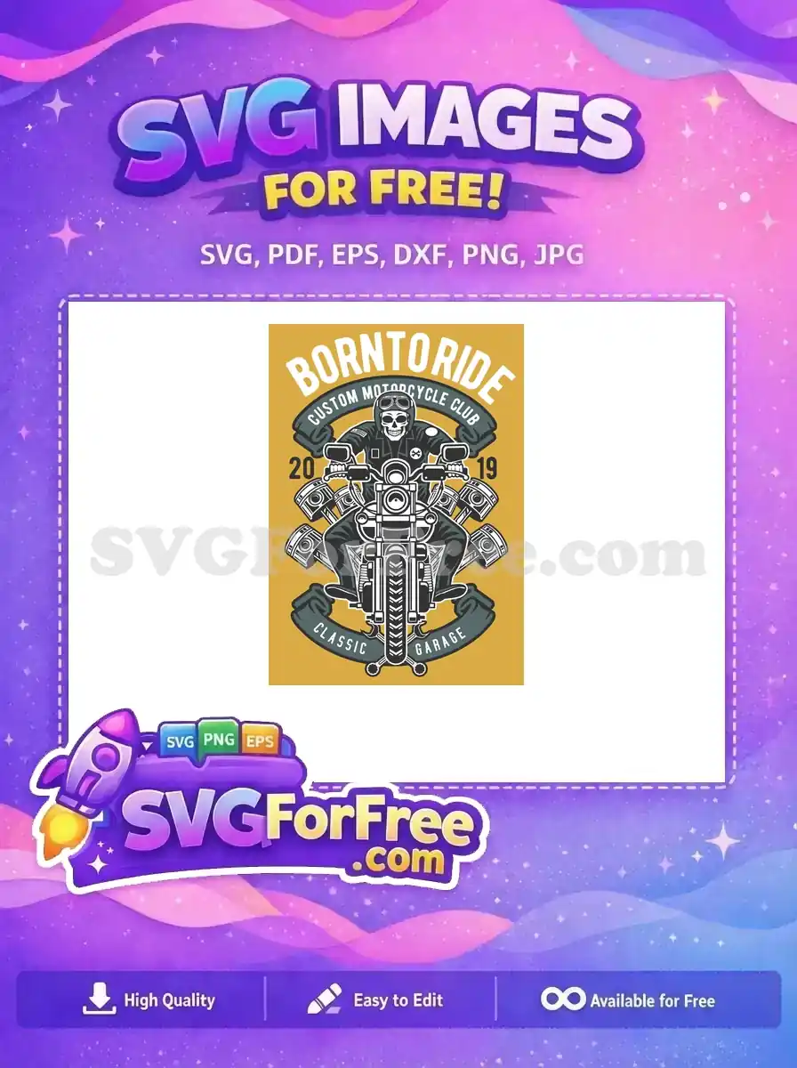 Free Skull Rider Free Motorcycle Club Born To Ride Free SVG