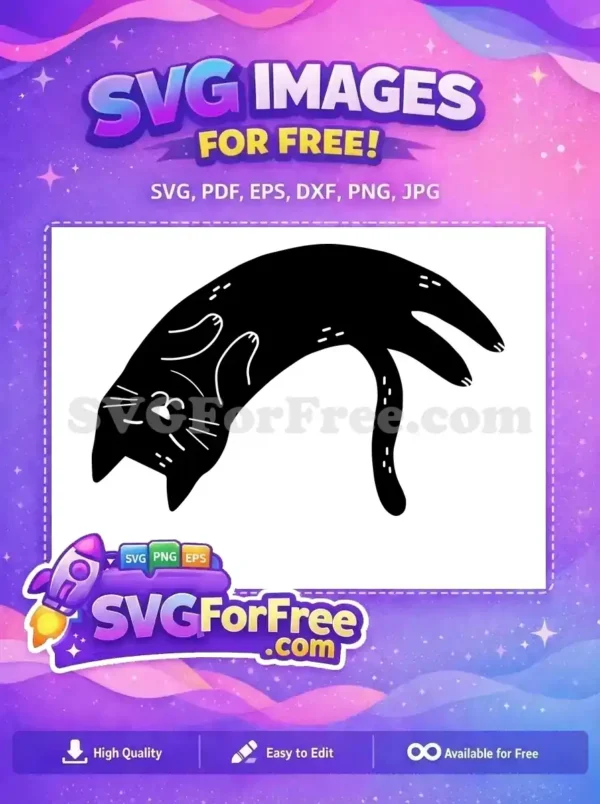 Free Upside Down Cat Free Relaxing Pose T shirt Designs Free SVG
