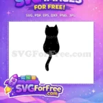 Free Black Cat Silhouette Free Halloween T shirt Designs Free SVG - Instant Download