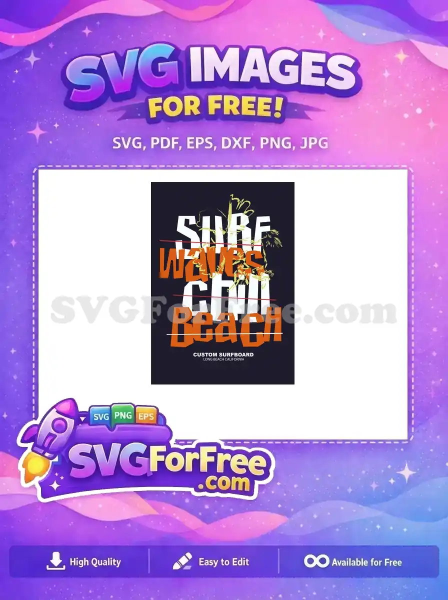 Free Orange Waves Free Surf Palm Beach Free SVG