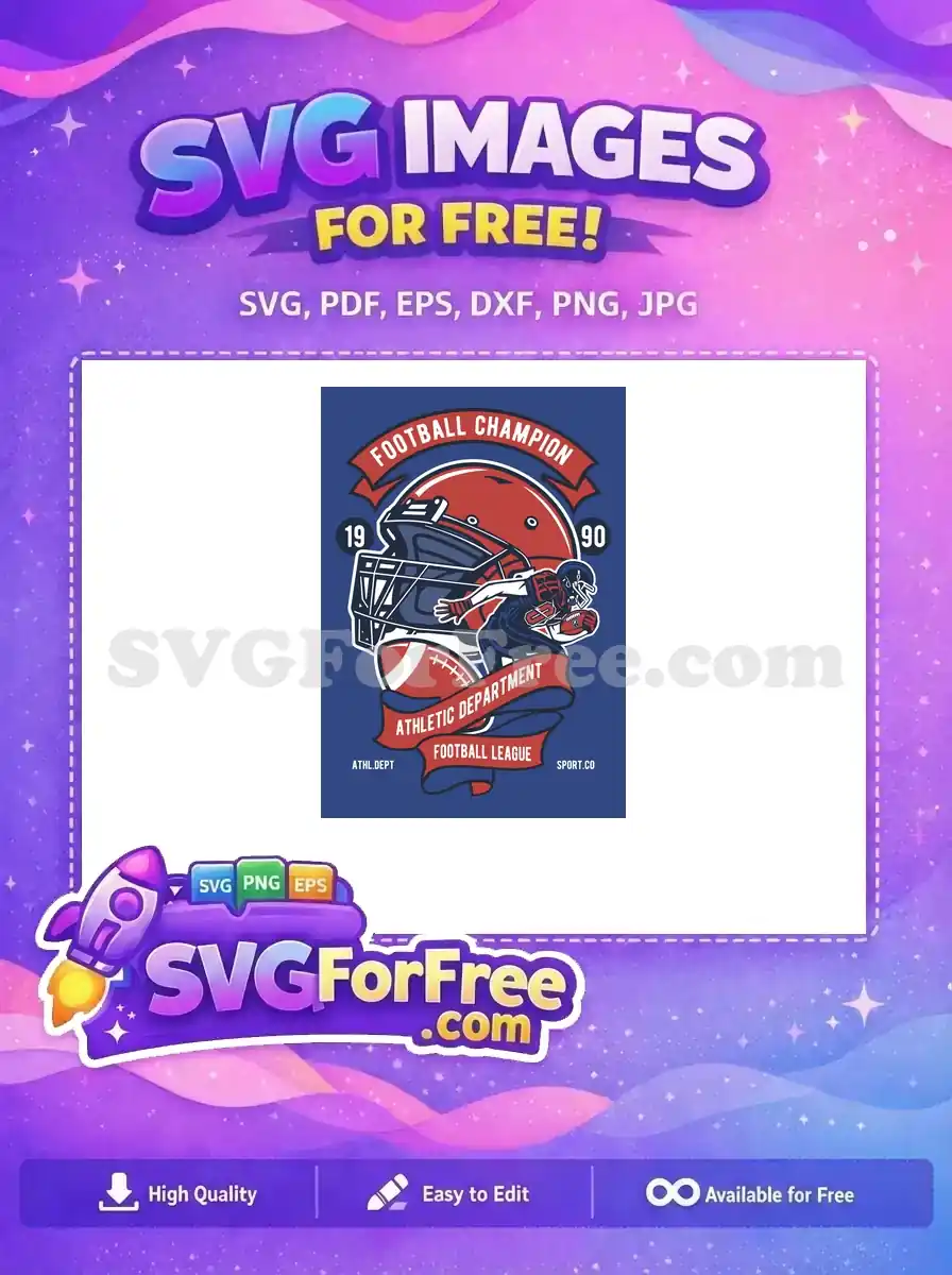 Free Red Helmet Free Blue Uniform Football Champion Free SVG