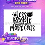 Free Paw Print Free Black Cat Less People More Cats Free SVG - Instant Download