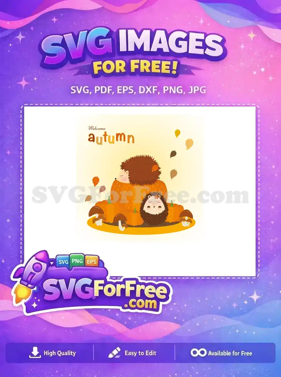 Free Sleeping Hedgehog Free Autumn Pumpkins T shirt Designs Free SVG