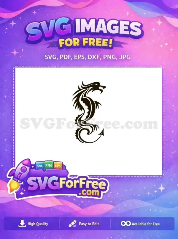 Free Tribal Dragon Free T shirt Designs Silhouette Free SVG