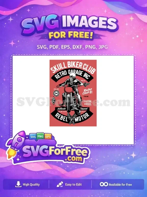 Free Skull Biker Free Retro Garage Rebel Motor Free SVG 2