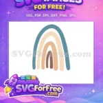 Free Boho Rainbow Free Earth Tone T shirt Free SVG - Instant Download