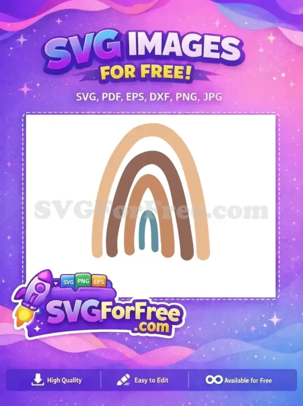 Free Earthy Tone Free Boho Rainbow Baby Free SVG